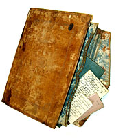 Cartella documenti in cuoio appartenuta probabilmente ad Amici