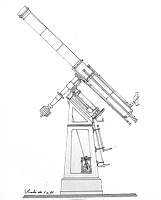 Montatura equatoriale fatta costruire da G. B. Donati nel 1865 per il telescopio Amici I